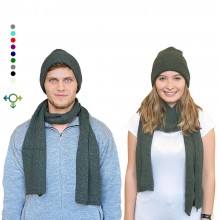 Alpaca Matching Set Hat & Scarf, 100% Baby Alpaca, Unisex Design, Green
