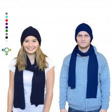 Alpaca Matching Set Hat & Scarf, 100% Baby Alpaca, Unisex Design, Navy