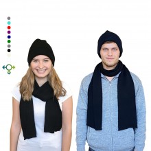 Alpaca Matching Set Hat & Scarf, 100% Baby Alpaca, Unisex Design, Black