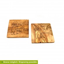 Poodle Olive Wood Dog Memorial Plaque & Stand with customizable Engraving