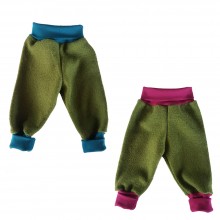 Eco Wool Broadcloth Baby Trousers – Baggy Trousers with colourful Waistband