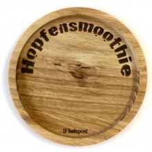 Solid Oak Wood Coaster 'Hopfensmoothie'
