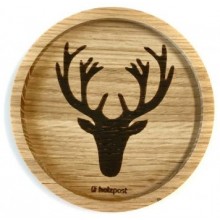 Deer – Solid Oak Wood Coaster