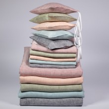 Solid-Coloured Organic Linen Bedding & free Swiss Pine Bag