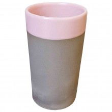 Stoneware Ceramic Cylinder Vases Catharina by Blumenfisch – Grey/Pink