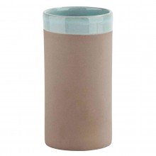 Stoneware Ceramic Cylinder Vases Catharina by Blumenfisch – Grey/Turquoise
