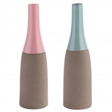 Two-Coloured Stoneware Bottle Vase Uta by Blumenfisch
