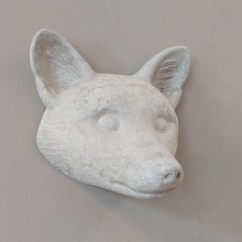Eco Papier-Mâché Fox Head in Concrete Look