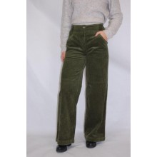 bloomers Marlene Wide-Wale Corduroy Trousers, Bootcut, Olive, Organic Cotton
