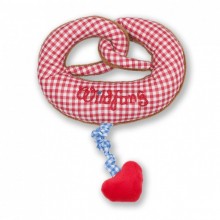 Plush Pretzel Musical Clock red/white chequered with Heart – Wildfang by nyani