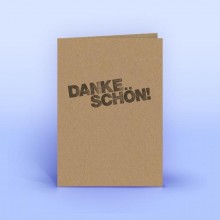German-language Thank-you Card, Natural Paper, DIN upright format folded card