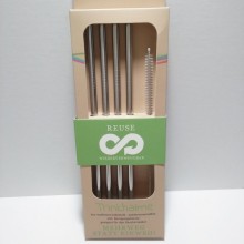 Dora's Stainless Steel Drinking Straws incl. Cleaning Brush