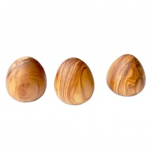 EGGS – 3 Decoration Eggs made of Olive Wood
