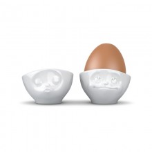 Porcelain Egg cup Set No. 1 dreamy & kissing, white