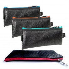 Vegan Leather Case Slik with Colourful Zip – Pencil Case & Cosmetic Bag