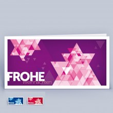 Christmas Card Star, noble design, DIN landscape in Set of 5 (German)