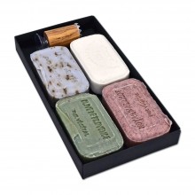 Gift Set "Soap Dream Plus Pisa" 4 French Soaps & Olive Wood Magnetic Soap Holder