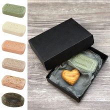 Gift Set 'heartily' Olive Soap & Worry Stone Heart, various Scents