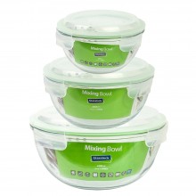 Glasslock Mixing Bowl & Salad Bowl with Lid, microwaveable
