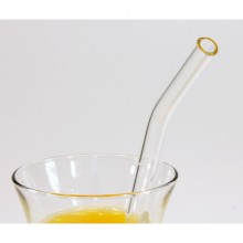 Glass drinking straw, single, curved by everstraw