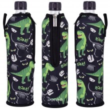 DINO Dora’s reusable water bottle in neoprene sleeve