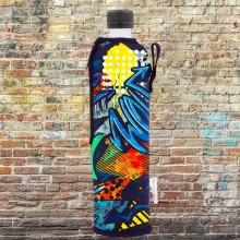 Dora’s Glass Bottle with Neoprene Sleeve GRAFFITI
