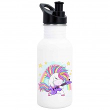 Dora’s Single Wall Stainless Steel Kids Water Bottle Push & Pull Lid – Rocking Unicorn