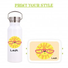 Personalisable Lunchbox Combo LION & Stainless Steel Bottle
