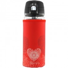 Thermos Glass Cup with protective sleeve HEART & One hand lid
