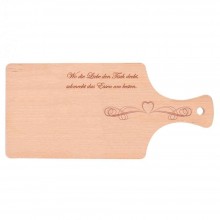 Where love sets the table Beech Wood Cutting Board with Handle