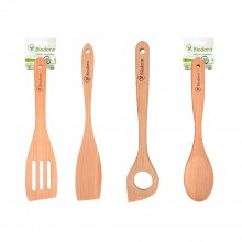 4 Pcs Set Spatula Wooden Cooking Utensils from Cherry Wood
