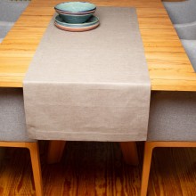 Plain Organic Linen Table Runner – Brown