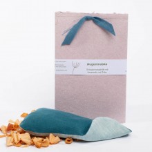 Organic Linen Eye Pillow filled with Amaranth & Swiss Pine – Zero Waste Line – Teal/Turquoise