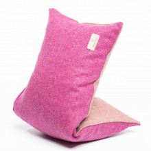 Reversible Organic Travel Pillow with Spelt Husks & Linen & Loden Cover – Pink/Rose
