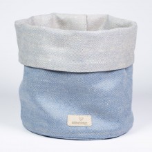Organic Linen Basket – Light Blue small
