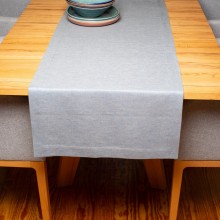 Plain Organic Linen Table Runner – Light Blue
