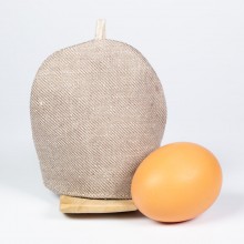 Egg Cosy Organic Linen & Loden – Brown