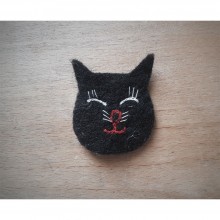 Black Cat Sew on Patch Wool Felt