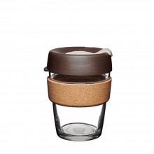 KeepCup Cork Almond 12 oz – Refillable Cup made of Glass with Natural Cork Band