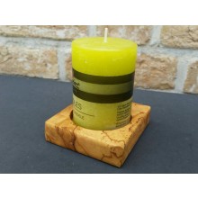 Olive Wood Candle Holder PAOLO for Pillar Candle