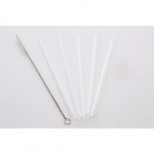 10 transparent straight Glass Drinking Straws 21 cm, bevelled, incl. Cleaning Brush