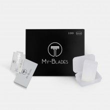 MY-BLADES Platinum Double Edge Razor Blades incl. Alum Stone – 100 pieces recycled stainless steel