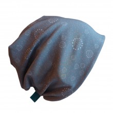 Unisex Beanie & versatile Cap Line – Gentle Dots Grey-Blue – Organic Cotton Jersey