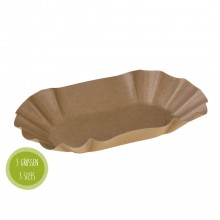 Naturesse® Compostable Kraft Food Tray for French Fries, Sausages, various sizes