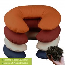 U-shaped Neck Support Pillow with rubberised Eelgrass & Organic Cotton Pillow Slip