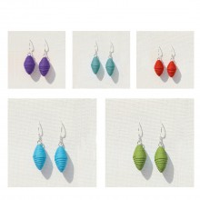 Drop Earrings Mini Spindle handmade from recycled cotton paper