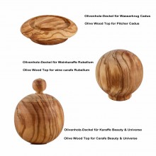 Olive Wood Top for Carafes Alladin – Beauty – Cadus – Rubellum – Universe