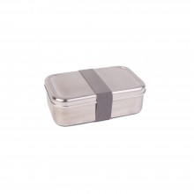 Premium Maxi Lunch Box Stainless Steel with colourful strap, Grey