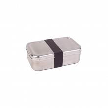 Premium Maxi Lunch Box Stainless Steel with colourful strap, Black