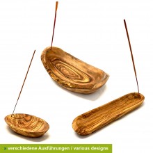 Olive Wood Incense Stick Holder Bowl – various designs